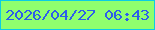 文字の大きさ：5、枠の色：0bcce4、背景の色：8fff6e、文字の色：2d5eea 無料ブログパーツのブログ時計