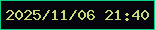 文字の大きさ：5、枠の色：0bd086、背景の色：07040b、文字の色：c6de77 無料ブログパーツのブログ時計