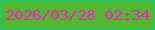 文字の大きさ：1、枠の色：0bd08d、背景の色：52b830、文字の色：f91ac9 無料ブログパーツのブログ時計