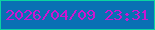 文字の大きさ：2、枠の色：0bd3a2、背景の色：0970b4、文字の色：cc16d0 無料ブログパーツのブログ時計