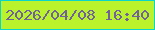 文字の大きさ：3、枠の色：0bd5c8、背景の色：baf22c、文字の色：71619d 無料ブログパーツのブログ時計