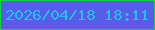 文字の大きさ：2、枠の色：0bd63d、背景の色：565ee7、文字の色：21c0f4 無料ブログパーツのブログ時計