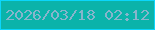文字の大きさ：1、枠の色：0bd6fc、背景の色：0bb3aa、文字の色：87b5cc 無料ブログパーツのブログ時計