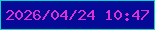 文字の大きさ：1、枠の色：0bd7c7、背景の色：050b96、文字の色：dd31d3 無料ブログパーツのブログ時計