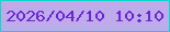 文字の大きさ：3、枠の色：0bd7cf、背景の色：c0abea、文字の色：6925d6 無料ブログパーツのブログ時計