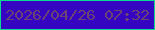 文字の大きさ：1、枠の色：0bda91、背景の色：3605c1、文字の色：6c4473 無料ブログパーツのブログ時計
