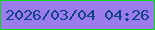 文字の大きさ：3、枠の色：0bdb17、背景の色：9c7cea、文字の色：0f4287 無料ブログパーツのブログ時計