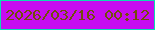 文字の大きさ：4、枠の色：0bdcb1、背景の色：c60cf0、文字の色：724d0b 無料ブログパーツのブログ時計