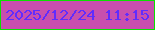 文字の大きさ：3、枠の色：0be101、背景の色：c84fae、文字の色：602cfd 無料ブログパーツのブログ時計
