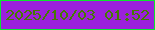 文字の大きさ：2、枠の色：0be52f、背景の色：9b20dc、文字の色：457a04 無料ブログパーツのブログ時計