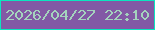文字の大きさ：5、枠の色：0be5bf、背景の色：8259a5、文字の色：a4d3bd 無料ブログパーツのブログ時計
