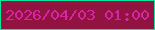 文字の大きさ：3、枠の色：0be69e、背景の色：911340、文字の色：d825a6 無料ブログパーツのブログ時計