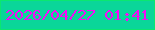 文字の大きさ：1、枠の色：0be770、背景の色：0ad699、文字の色：f40cf5 無料ブログパーツのブログ時計