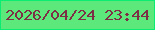 文字の大きさ：5、枠の色：0bec72、背景の色：5de87b、文字の色：7c2f45 無料ブログパーツのブログ時計