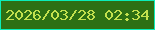 文字の大きさ：3、枠の色：0bedb9、背景の色：2d7014、文字の色：c3e14e 無料ブログパーツのブログ時計