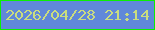 文字の大きさ：5、枠の色：0bef02、背景の色：6088d9、文字の色：cadd7f 無料ブログパーツのブログ時計
