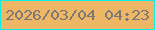 文字の大きさ：5、枠の色：0befe7、背景の色：eeb766、文字の色：7d7878 無料ブログパーツのブログ時計