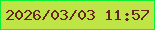 文字の大きさ：1、枠の色：0bf035、背景の色：bfe446、文字の色：68261f 無料ブログパーツのブログ時計
