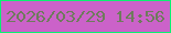 文字の大きさ：3、枠の色：0bf171、背景の色：cb62c9、文字の色：6e7b5c 無料ブログパーツのブログ時計