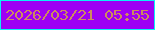 文字の大きさ：1、枠の色：0bf1f5、背景の色：9e00f4、文字の色：cd8c5e 無料ブログパーツのブログ時計