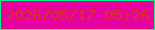 文字の大きさ：3、枠の色：0bf386、背景の色：e7029e、文字の色：d5341e 無料ブログパーツのブログ時計