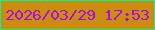 文字の大きさ：1、枠の色：0bf393、背景の色：cc8d0f、文字の色：a80de1 無料ブログパーツのブログ時計