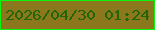 文字の大きさ：4、枠の色：0bf60f、背景の色：8b781c、文字の色：216507 無料ブログパーツのブログ時計