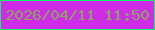 文字の大きさ：3、枠の色：0bf767、背景の色：cf2ce7、文字の色：88a65d 無料ブログパーツのブログ時計