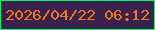 文字の大きさ：5、枠の色：0bf769、背景の色：3b224e、文字の色：ed7a13 無料ブログパーツのブログ時計