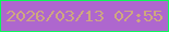 文字の大きさ：2、枠の色：0bf85a、背景の色：ae67ce、文字の色：cfa87f 無料ブログパーツのブログ時計