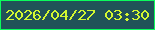 文字の大きさ：2、枠の色：0bfa5c、背景の色：205258、文字の色：d4f831 無料ブログパーツのブログ時計
