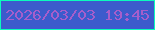 文字の大きさ：2、枠の色：0bfbbd、背景の色：3c5bcc、文字の色：a65ecb 無料ブログパーツのブログ時計