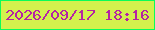 文字の大きさ：3、枠の色：0bfc59、背景の色：d3f14d、文字の色：b523a4 無料ブログパーツのブログ時計