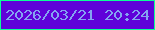 文字の大きさ：5、枠の色：0bff97、背景の色：5f02d9、文字の色：84a3f1 無料ブログパーツのブログ時計