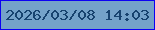文字の大きさ：2、枠の色：0c01f3、背景の色：74a2c9、文字の色：17436f 無料ブログパーツのブログ時計