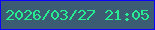文字の大きさ：4、枠の色：0c02fe、背景の色：3c5c74、文字の色：27ec92 無料ブログパーツのブログ時計