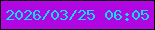 文字の大きさ：4、枠の色：0c030a、背景の色：af06e2、文字の色：0ddcfc 無料ブログパーツのブログ時計