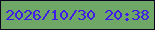 文字の大きさ：2、枠の色：0c031f、背景の色：6fa767、文字の色：3f1be9 無料ブログパーツのブログ時計