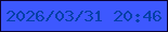 文字の大きさ：5、枠の色：0c0330、背景の色：3d58ff、文字の色：0440a8 無料ブログパーツのブログ時計