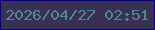 文字の大きさ：3、枠の色：0c0475、背景の色：393056、文字の色：548785 無料ブログパーツのブログ時計