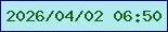 文字の大きさ：4、枠の色：0c0672、背景の色：b2eaee、文字の色：10651a 無料ブログパーツのブログ時計