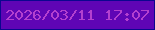 文字の大きさ：3、枠の色：0c0690、背景の色：5f05b5、文字の色：b340cf 無料ブログパーツのブログ時計