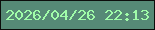 文字の大きさ：4、枠の色：0c0d0b、背景の色：568a76、文字の色：a0fca9 無料ブログパーツのブログ時計