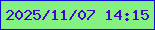 文字の大きさ：3、枠の色：0c0ed6、背景の色：84f180、文字の色：4404d9 無料ブログパーツのブログ時計