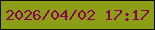 文字の大きさ：3、枠の色：0c1008、背景の色：8c9d16、文字の色：8a034e 無料ブログパーツのブログ時計