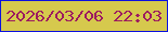 文字の大きさ：4、枠の色：0c10e0、背景の色：d6c94d、文字の色：9d1b60 無料ブログパーツのブログ時計