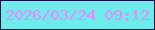文字の大きさ：3、枠の色：0c124a、背景の色：6eecec、文字の色：e38bfe 無料ブログパーツのブログ時計