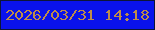 文字の大きさ：3、枠の色：0c1538、背景の色：0a12ec、文字の色：be8c4a 無料ブログパーツのブログ時計