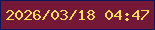 文字の大きさ：5、枠の色：0c165b、背景の色：751837、文字の色：ffdf51 無料ブログパーツのブログ時計