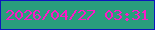 文字の大きさ：3、枠の色：0c17bd、背景の色：299e7d、文字の色：fb19c6 無料ブログパーツのブログ時計
